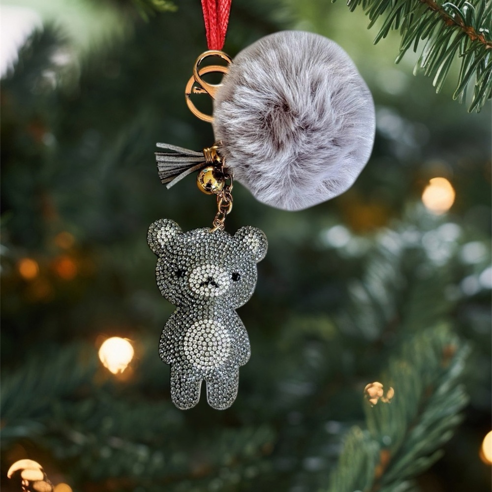 🎁 Sparkly Teddy Keychains – Perfect Stocking Stuffer!